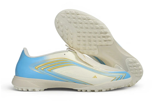 Soccer Cleats Adidas F50 Elite White & Blue Cream Sky Turf