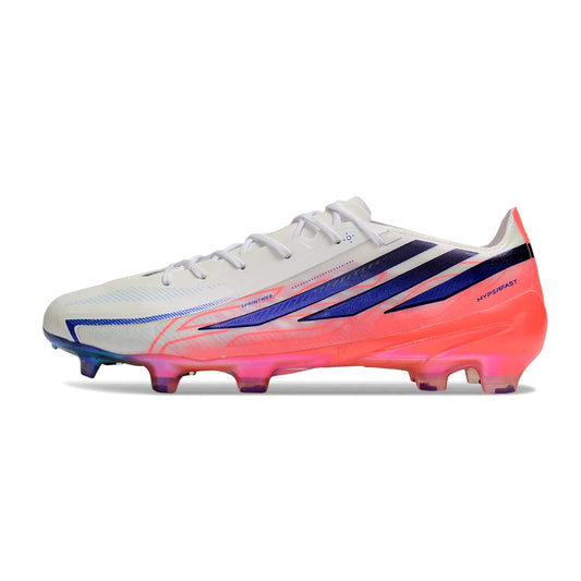 Soccer Cleats Adidas F50 Elite White & Pink Blue Toe FG