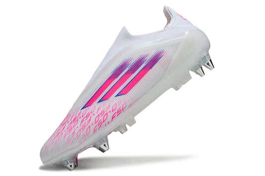 Soccer Cleats Adidas F50 Elite White & Pink Laceless FG