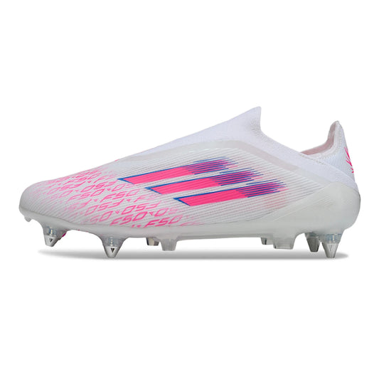 Soccer Cleats Adidas F50 Elite White & Pink Laceless FG