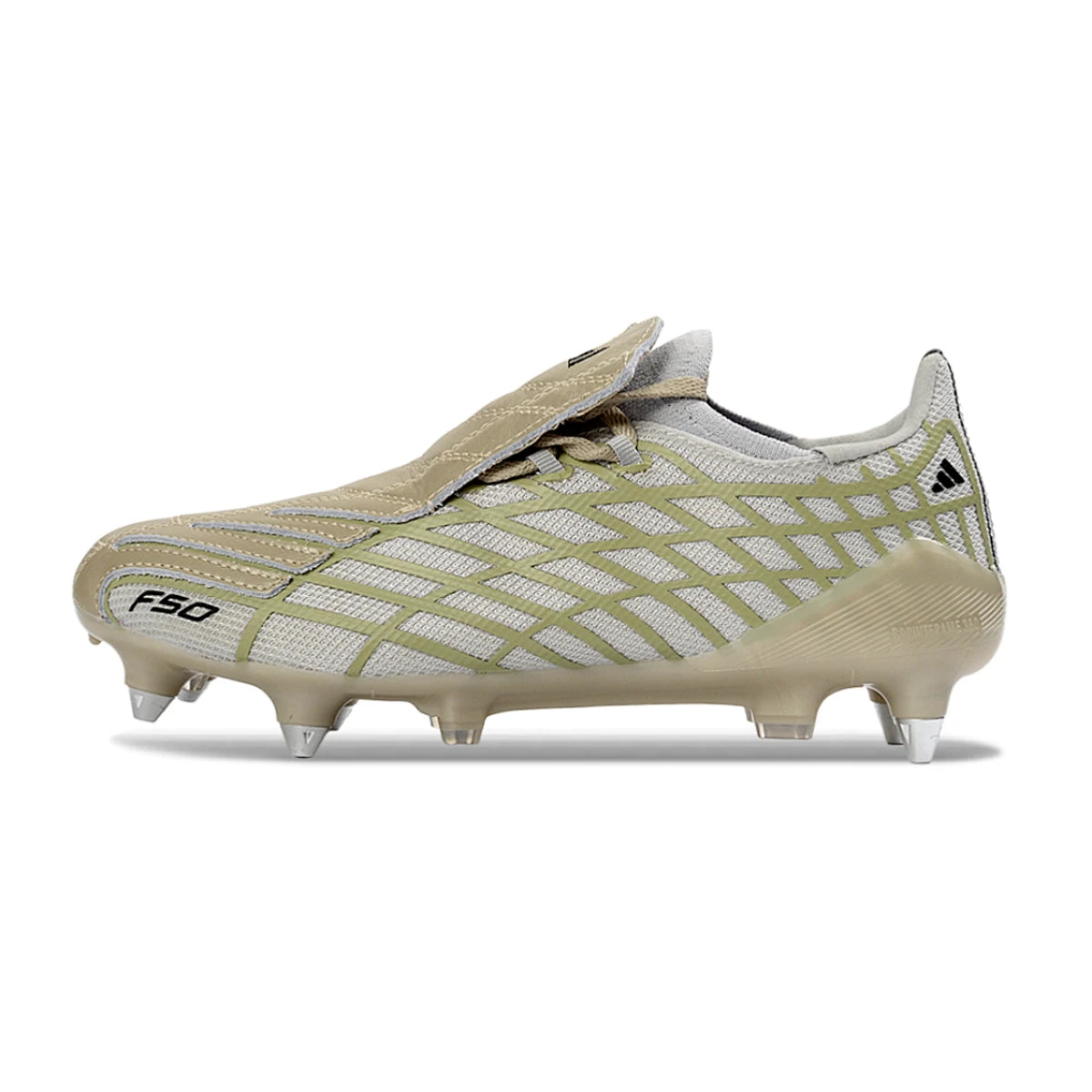 Soccer Cleats Adidas F50 Elite White Gold Pattern FG