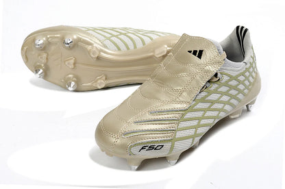Soccer Cleats Adidas F50 Elite White Gold Pattern FG
