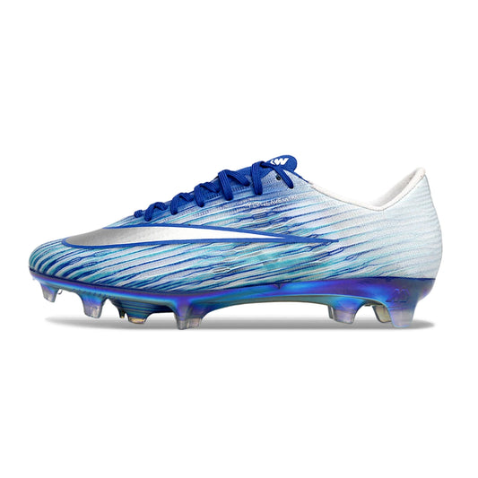 Soccer Cleats Nike Mercurial Vapor 17 Elite White & Blue Royal Stripes FG