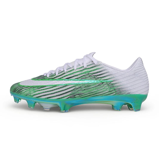 Soccer Cleats Nike Mercurial Vapor 17 Elite White & Green Teal Stripes FG