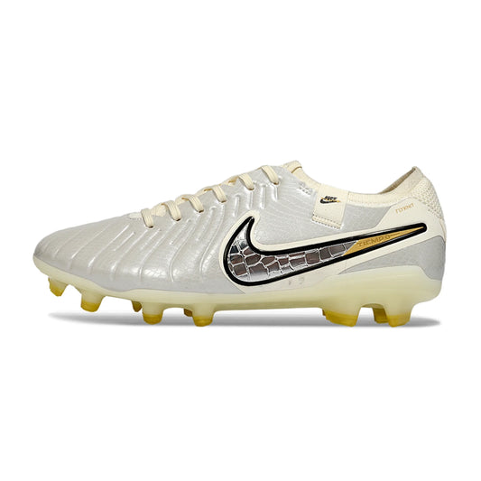 Soccer Cleats Nike Tiempo Legend 10 White & Silver FG