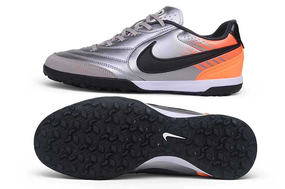 Soccer Cleats Nike Tiempo Legend 11 Silver & Orange Turf