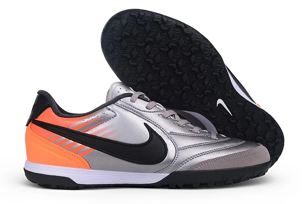 Soccer Cleats Nike Tiempo Legend 11 Silver & Orange Turf