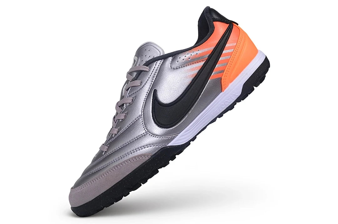 Soccer Cleats Nike Tiempo Legend 11 Silver & Orange Turf