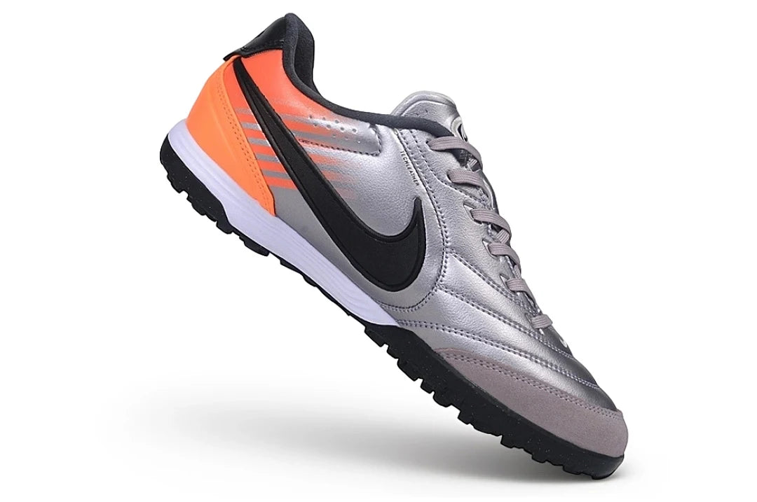 Soccer Cleats Nike Tiempo Legend 11 Silver & Orange Turf